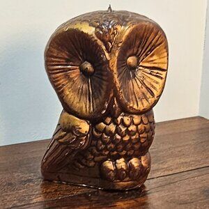 Bronze Owl Figurine Decorative Candle -Inch Tall